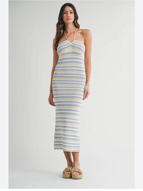 Mable Crocheted Halter Midi Dress Sz Lg New with Tags